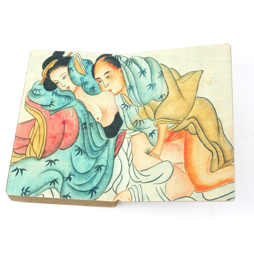 231A - A JAPANESE BOOK OF EROTIC WATERCOLOURS
Bearing a signature to adhesive label to rear cover. 
(approx... 