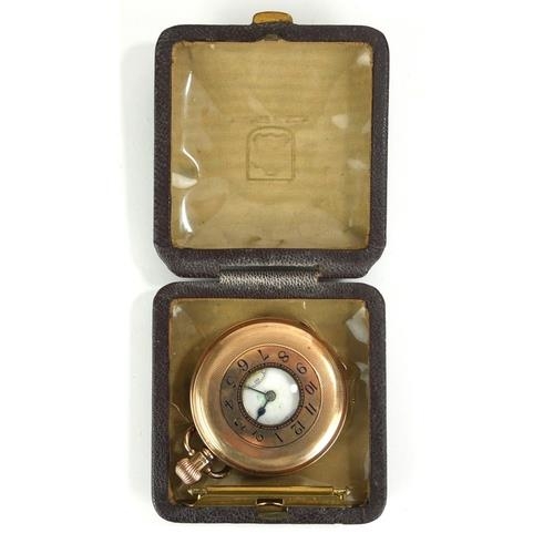 249 - AN EARLY 20TH CENTURY 9CT GOLD HALF HUNTER GENT’S POCKET WATCH
Having convex glass aperture with blu... 