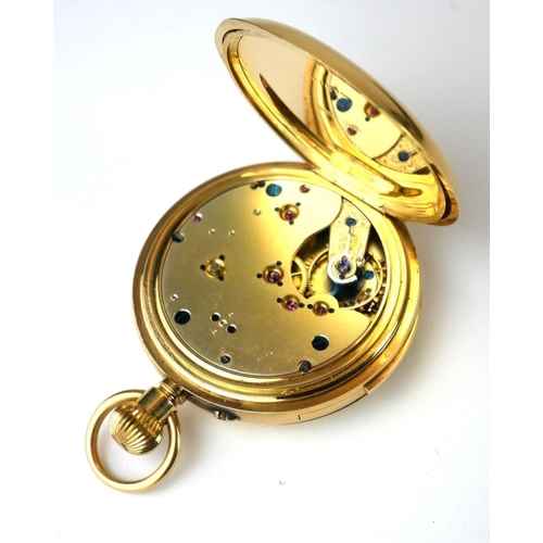 278A - AN EARLY 20TH CENTURY 18CT GOLD MINUTE REPEATER GENT’S FULL HUNTER POCKET WATCH
Having an engraved s... 