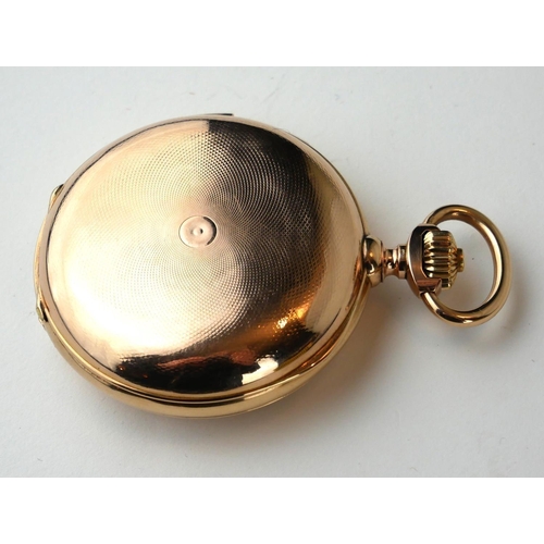 279A - AN EARLY 20TH CENTURY 14CT GOLD MINUTE REPEATER GENT’S FULL HUNTER POCKET WATCH
Having engine turned... 