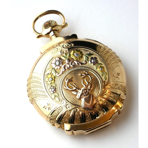 281A - WALTHAM, AN EARLY 20TH CENTURY AMERICAN 14CT GOLD GENT’S FULL HUNTER POCKET WATCH
Having a heavy gau... 