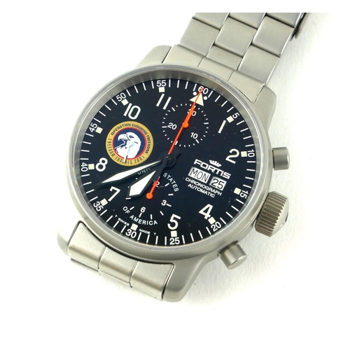 388 - FORTIS FLIEGER, A LIMITED EDITION AUTOMATIC CHRONOGRAPH GENT’S STAINLESS STEEL WRISTWATCH
Having thr... 