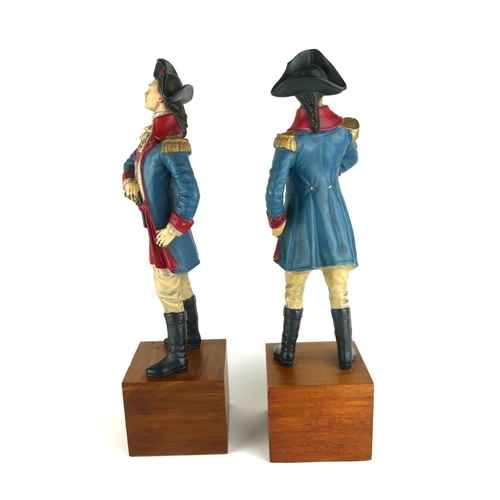 429 - TWO VINTAGE AMERICAN COLD PAINTED FIGURES OF ETHAN ALLEN
Standing pose, with wood plinth and plaque ... 