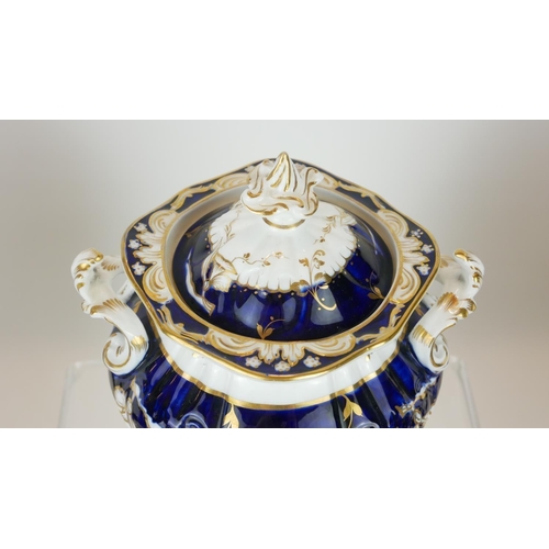 432A - WITHDRAWN
AN EARLY 19TH CENTURY ENGLISH PORCELAIN TEA SERVICE
Having a wide Royal blue border with g... 