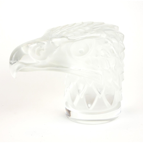 457A - LALIQUE, FRANCE, A FROSTED GLASS EAGLES HEAD
Signed. 
(13cm)

Condition: good throughout