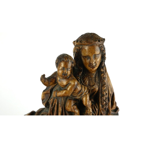 458 - A LATE 18TH/EARLY 19TH CENTURY ECCLESIASTICAL CARVED WOODEN SCULPTURE, MADONNA AND CHILD
Inscribed '... 