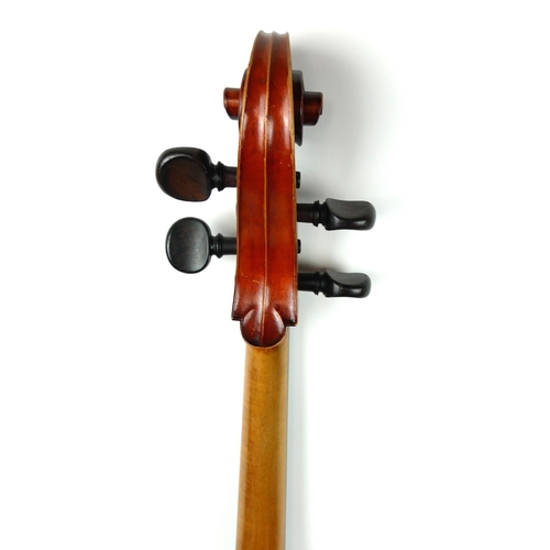 461 - A 19TH CENTURY FRENCH 3/4 CELLO AND BOW
Stamped 'Jon. Schneider', complete with carry case.

Conditi... 