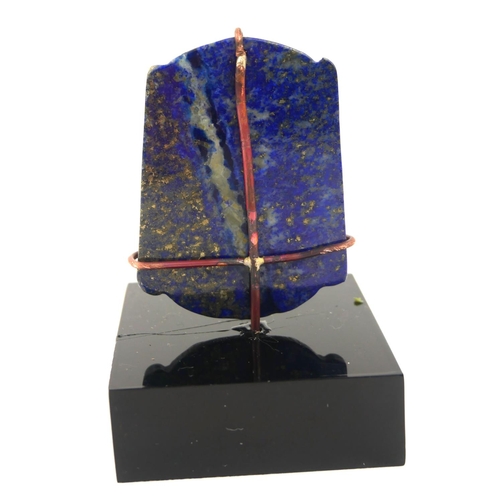 484 - A CHINESE CARVED LAPIS LAZULI  BUDDHA
Seated pose on black perspex base. 
(approx 5.5cm)