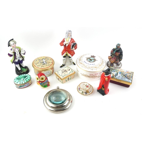 509 - A COLLECTION OF THREE  HALCYON DAYS ENAMEL ON BRASS TRINKET  BOXES
Comprising a music box, titled 'T... 