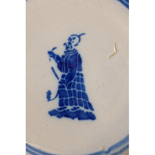 519 - A 19TH CENTURY CONTINENTAL POTTERY CHARGER
Having blue and white decoration of a Chinese scholar wit... 