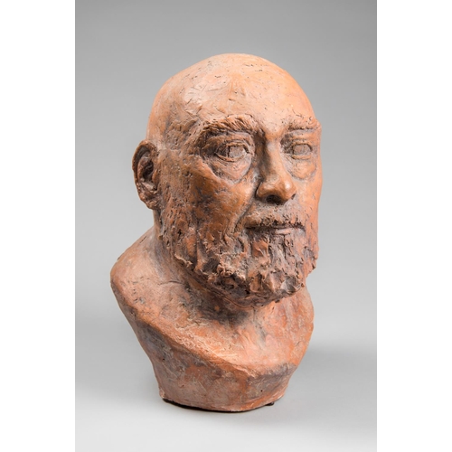 532 - A 20TH CENTURY TERRACOTTA BUST OF A GENTLEMAN. (h 35.5cm x w 23cm x d 26cm)