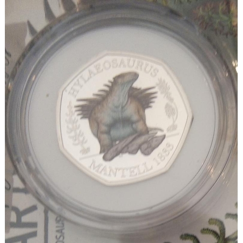 101 - A COLLECTION OF THREE SILVER AND ENAMEL FIFTY PENCE PROOF COINS, DATED 2020
‘Tales of the Earth’, in... 