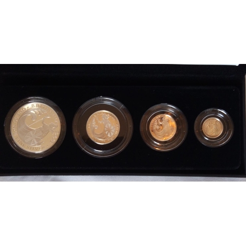 102 - A SILVER BRITANNIA FOUR COIN PROOF SET, DATED 2008
Two pound, one pound, fifty pence and twenty penc... 