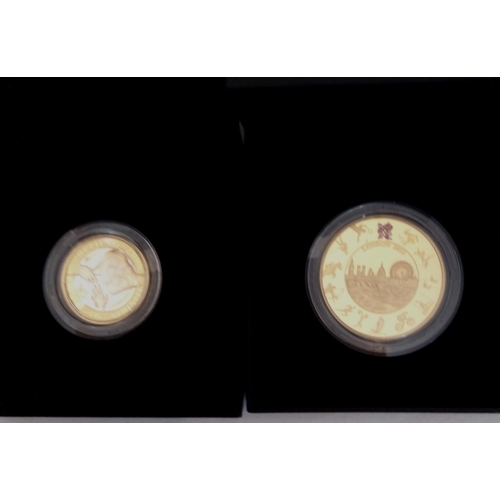 103 - TWO SILVER OLYMPIC COMMEMORATIVE PROOF COINS
2012 five pound coin and a 2008 two pound coin .
(appro... 