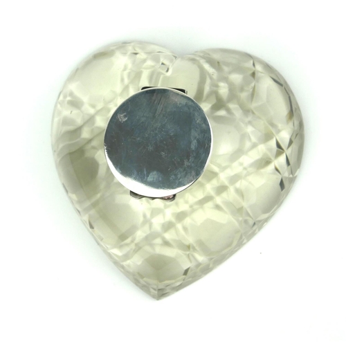 105a - A CUT CRYSTAL AND HALLMARKED SILVER DESK HEART FORM INKWELL
Along with another silver topped inkwell... 
