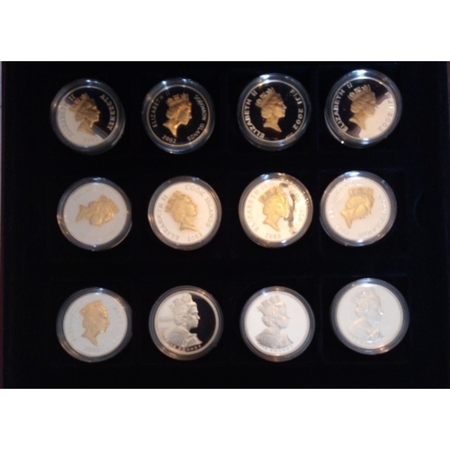 112 - A COLLECTION  OF SIXTEEN 1OZ SILVER COMMEMORATIVE PROOF COINS
Including 2002 Golden Jubilee with var... 