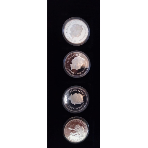 112 - A COLLECTION  OF SIXTEEN 1OZ SILVER COMMEMORATIVE PROOF COINS
Including 2002 Golden Jubilee with var... 