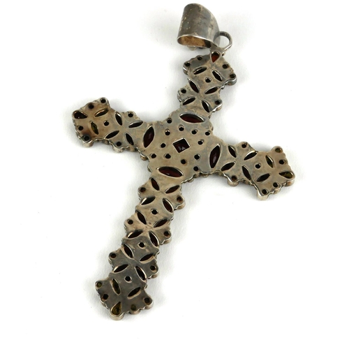 117A - A LARGE 19TH CENTURY CONTINENTAL WHITE METAL PECTORAL CROSS PENDANT
Having an arrangement of oval an... 