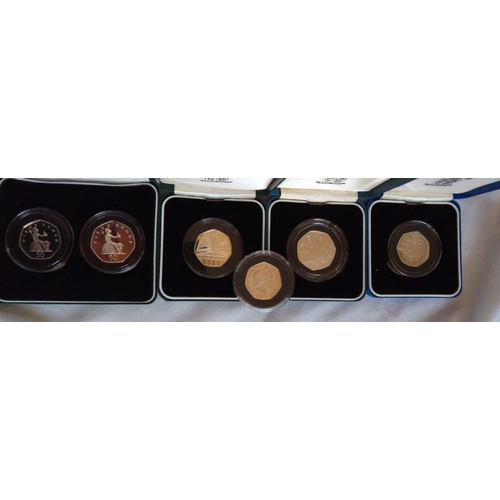 119 - TWELVE SILVER COMMEMORATIVE FIFTY PENCE PROOF COINS
Various issues including Jersey and Guernsey Lib... 