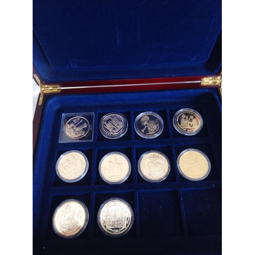 129 - TEN 24CT GOLD ON SILVER COMMEMORATIVE COINS, DATED 2006 
Various denominations including Virgin Isla... 
