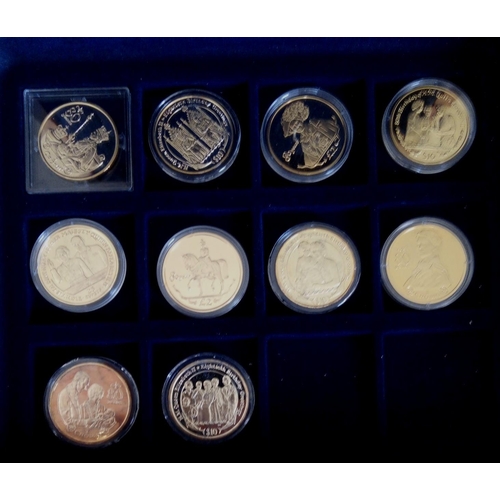 129 - TEN 24CT GOLD ON SILVER COMMEMORATIVE COINS, DATED 2006 
Various denominations including Virgin Isla... 