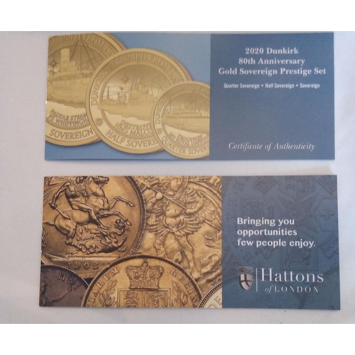 20 - A 22CT GOLD DUNKIRK 80TH ANNIVERSARY GOLD SOVEREIGN PROOF COIN SET, DATED 2020 
Comprising a full so... 
