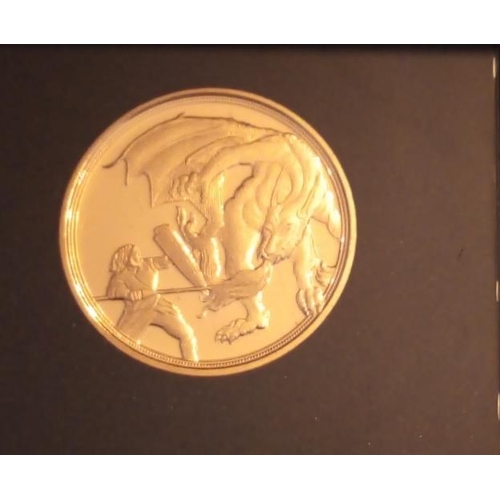 25 - A 22CT GOLD FULL SOVEREIGN 'THE DRAGON ATTACKS' PROOF COIN, DATED 2020
In a protective capsule and f... 