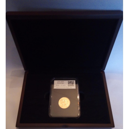 32 - A 22CT GOLD SOVEREIGN  'BREXIT' PROOF COIN, DATED 2020, BREXIT FULL SOVEREIGN DATE STAMP 
In a prote... 