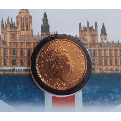 55 - A 24CT GOLD 1OZ BREXIT PROOF COIN COVER, DATED 2020, BREXIT DUAL POSTMARKED 1OZ GOLD BRITANNIA COIN ... 