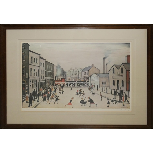 LAURENCE STEPHEN LOWRY, R.A., BRITISH, 1887 - 1976, THE LEVEL CROSSING ...