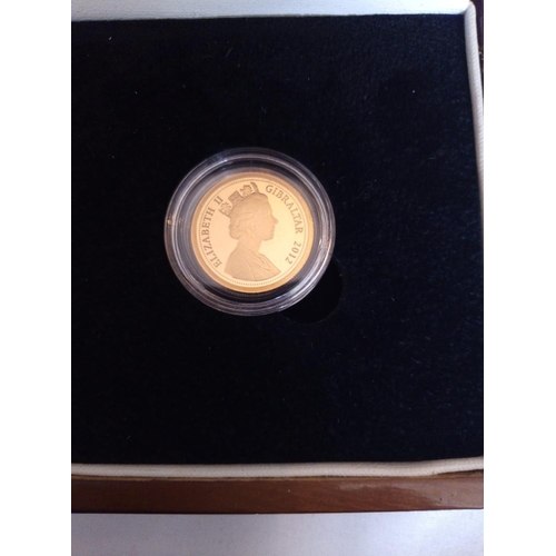 65 - A 22CT GOLD HALF SOVEREIGN PROOF COIN, DATED 2012
Diamond Jubilee Gibraltar gold half sovereign, in ... 