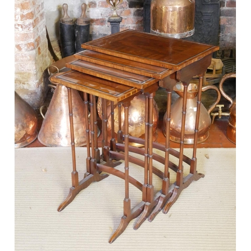 665 - A QUARTETTO NEST OF REGENCY STYLE MAHOGANY OCCASIONAL TABLES.

Condition: very slight crack in top t... 