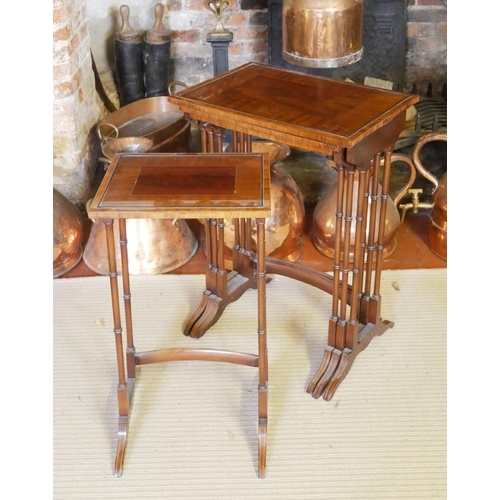 665 - A QUARTETTO NEST OF REGENCY STYLE MAHOGANY OCCASIONAL TABLES.

Condition: very slight crack in top t... 