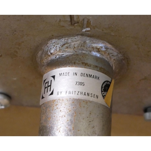 673 - ARNIE JACOBSEN DESIGN/FRITZ HANSEN, DENMARK, NUMBER 7305, A SET OF SIX VINTAGE HIGH BACKED OXFORD CH... 