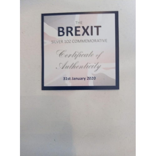 71 - A SILVER 1OZ BREXIT PROOF COIN, DATED 2020, HERALDIC SYMBOLS OF GREAT BRITAIN HOUSES OF PARLIAMENT 
... 