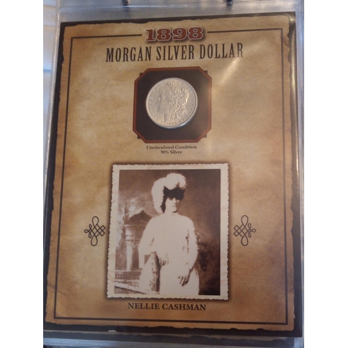 75 - A COLLECTION OF TWELVE AMERICAN UNCIRCULATED MORGAN SILVER DOLLARS OF THE 19TH CENTURY
Comprising 18... 