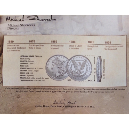 75 - A COLLECTION OF TWELVE AMERICAN UNCIRCULATED MORGAN SILVER DOLLARS OF THE 19TH CENTURY
Comprising 18... 