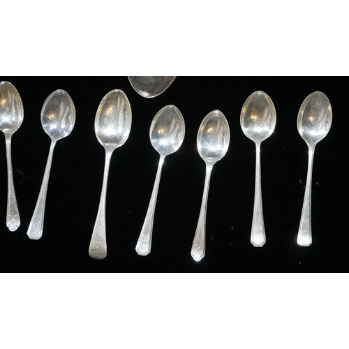 91a - A COLLECTION OF GEORGIAN AND  LATER SILVER FLATWARE
Including a pair of dinner forks, hallmarked Lon... 