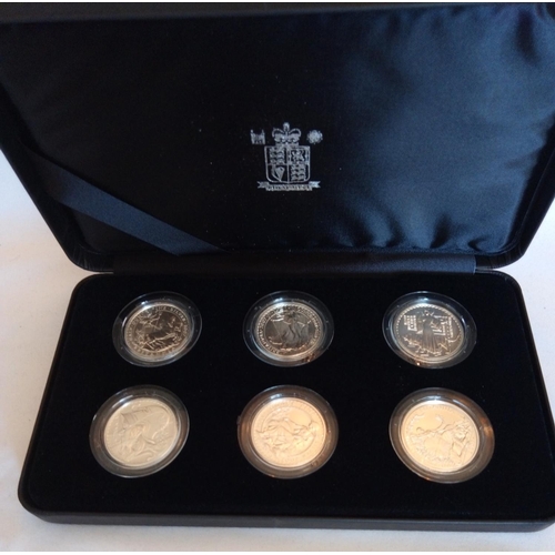 93 - A SILVER BRITANNIA SIX COIN PROOF SET, DATED 2007
Each coin half ounce, in a fitted box. 
(approx to... 