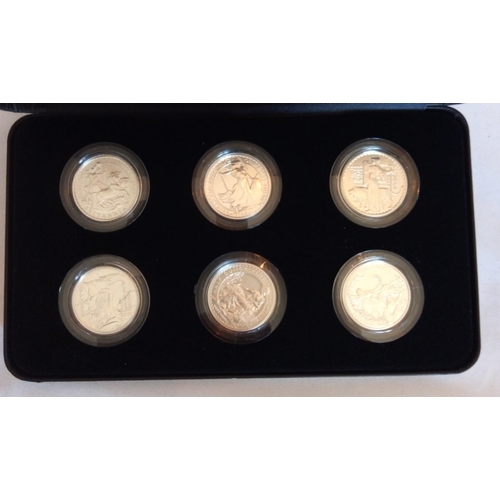 93 - A SILVER BRITANNIA SIX COIN PROOF SET, DATED 2007
Each coin half ounce, in a fitted box. 
(approx to... 