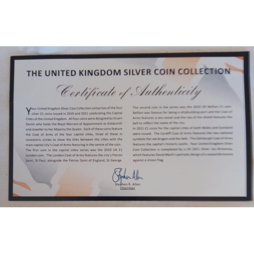 96 - A SILVER COMMEMORATIVE FIVE COIN PROOF SET, DATED 2011
Complete with certificate of authenticity. 
(... 