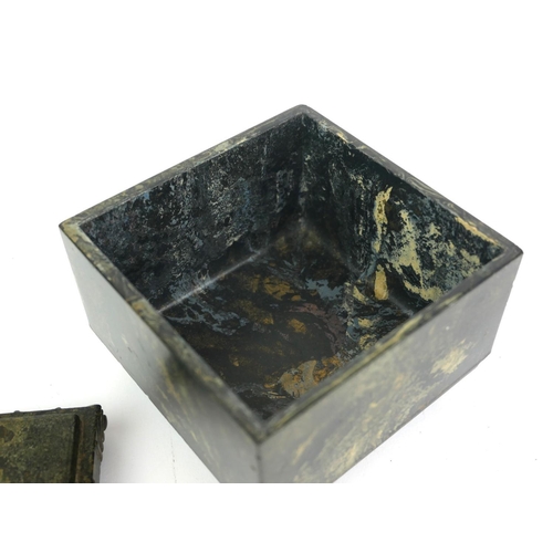 403 - EBENA, A BELGIUM JUGENDSTIL ART DECO BAKELITE SQUARE TRINKET BOX
Geometric designs to feet. 
(approx... 