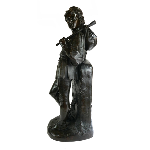 407 - CHARLES BELL BIRCH, 1832 - 1893, A RARE BRONZE STATUE OF DICK WHITTINGTON 
Signed and dated 1878.
(6... 