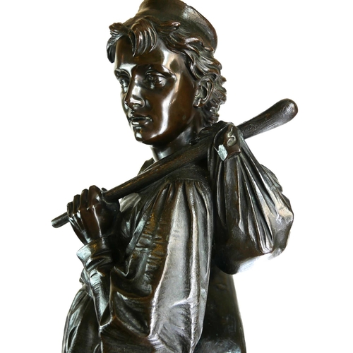 407 - CHARLES BELL BIRCH, 1832 - 1893, A RARE BRONZE STATUE OF DICK WHITTINGTON 
Signed and dated 1878.
(6... 