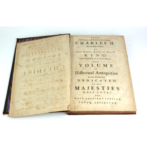 438 - HISTORICAL ANTIQUITIES, A 17TH CENTURY LEATHER BOUND BOOK
Titled 'Historical Antiquities in Two Book... 