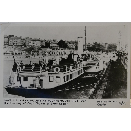 446 - AN ALBUM OF BLACK AND WHITE PHOTOGRAPHIC POSTCARDS OF STEAM SHIPS
Issued by Pamlin Prints, including... 