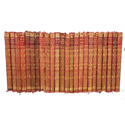 448 - RUDYARD KIPLING, A PART SET OF EARLY 20TH CENTURY LEATHER BOUND BOOKS
Twenty-four volumes, published... 