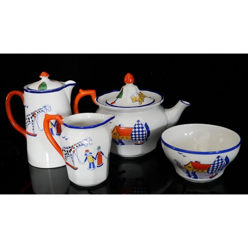 469 - AN EARLY 20TH CENTURY STAFFORDSHIRE ALLERTONS  FACTORY NOVELTY NURSERY FOUR PIECE TEA SERVICE 
In ‘N... 