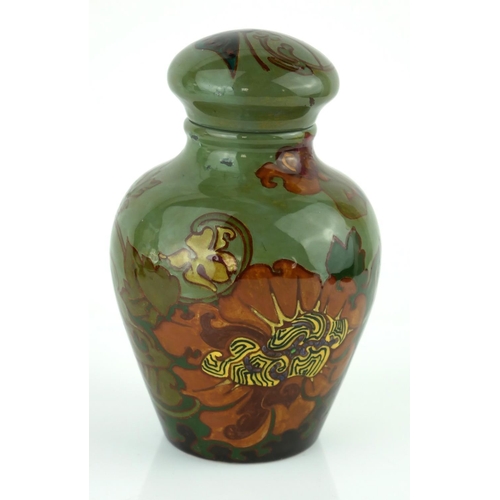 470 - A DUTCH ROZENBURG DEN HAAG, 1884 - 1914, ‘HAAGSCHE PLATEELBAKKERIJ’ ART NOUVEAU EARTHENWARE JAR AND ... 