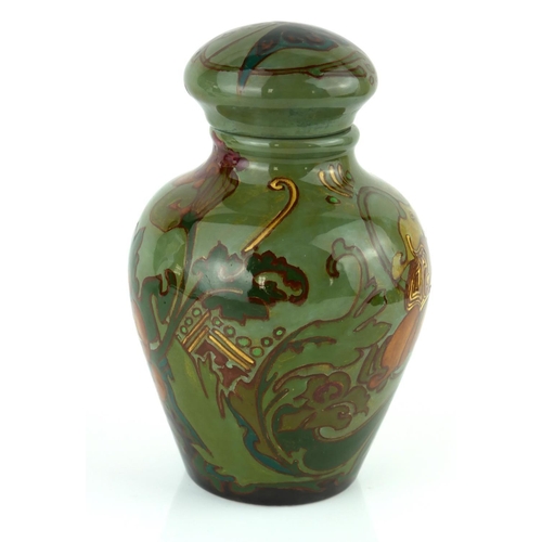 470 - A DUTCH ROZENBURG DEN HAAG, 1884 - 1914, ‘HAAGSCHE PLATEELBAKKERIJ’ ART NOUVEAU EARTHENWARE JAR AND ... 